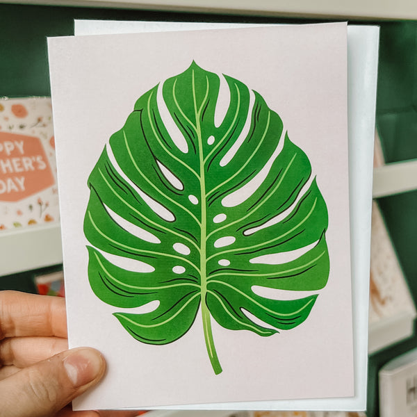 Monstera Leaf Illustration Card