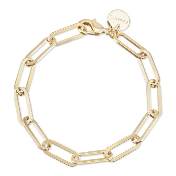 Large Elongated Link Chain Bracelet | Gold