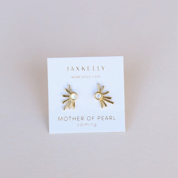 Sun Ray Earrings | Mother of Pearl