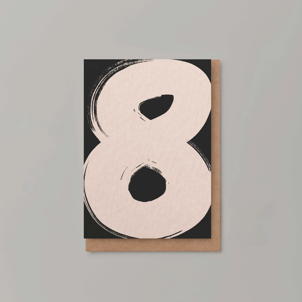 8 Digit Birthday Example Kinshipped 8th Birthday Brush Number Card | Pressland General