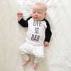 Babies Life is Rad Baseball Tee (WHITE + BLACK) - Locomotive Clothing - 1