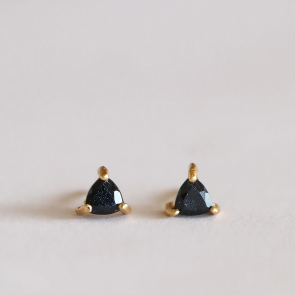 Mini Energy Gems Stud Earrings | Black Tourmaline