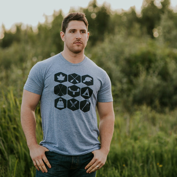 Northern Icons Tee (ATHLETIC GREY) - Locomotive Clothing - 1